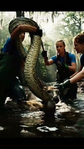 Swamp Python Strangle Deer Rescue #SnakeCoils #UrgentCut #SwampRescue #WildlifeSave