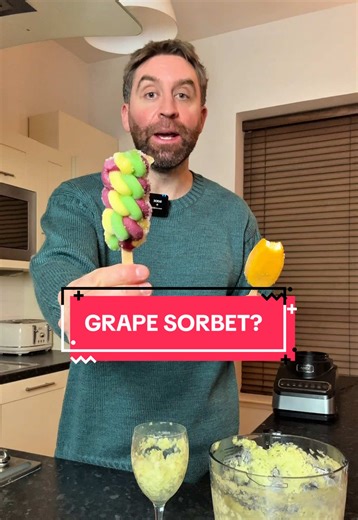 You could just eat some grapes… Or freeze them, blend them up, add some lime juice, chilli powder and salt. The choice is yours 🍸. Instructions (makes 4 servings) 1. Blend 400g frozen grapes 2. Scoop into a serving dish 3. Add lime juice, chilli powder and salt. 75 calories per serving All carbs Original creator: @Superfoods Guy #sorbet #icecream #snack