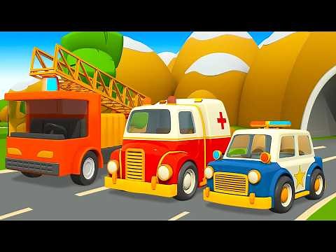 The adventures of rescue vehicles in children's cartoons.