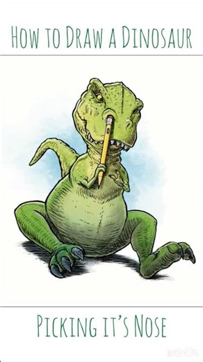 Easy Step by Step Tutorial How to Draw Funny Dinosaur