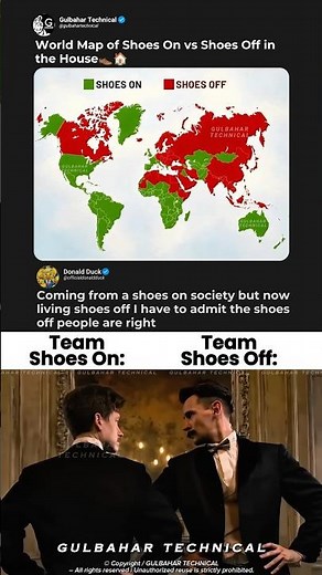 World Map of Shoes On vs Off 👞🏠