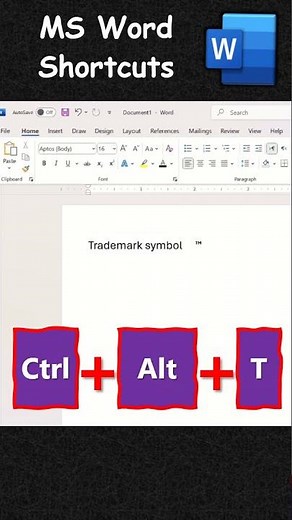 How to Insert a Trademark Symbol in MS Word Documents using Keyboard Shortcut