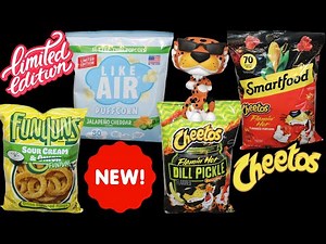 Funyuns Sour Cream, Like Air Jalapeno Cheddar, Cheetos Flamin’ Hot Dill Pickle, Smartfood Cheetos