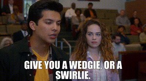 give you a wedgie, or a swirlie.