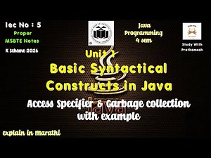 Access Specifier & Garbage collection | Java Programming | MSBTE K-Schame SY | Study with Prathamesh