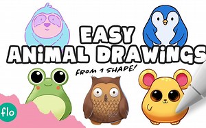 【Procreate】新手级教程 You Can Draw This in PROCREATE 只用1个图形画出5种简单的动物