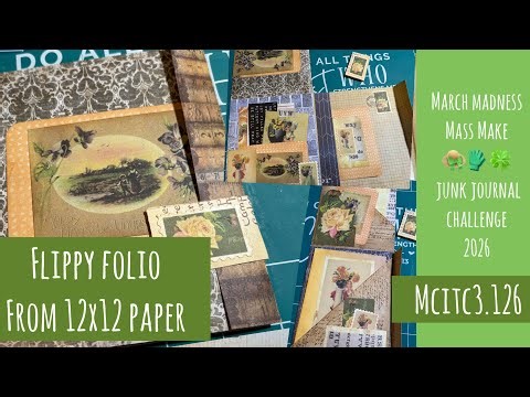Flip Folio from one 12x12 paper & embellishments from Fridays freebie #MCITC3.125