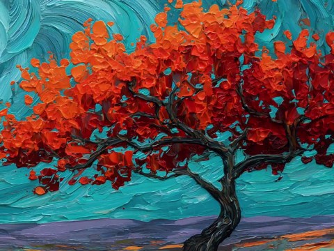 Orange Tree Frame TV Art: Post Impressionist Citrus Painting, Mediterranean Fruit Tree (digital Download) - Etsy