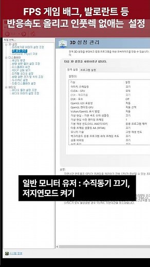 FPS 게임 (배그, 발로란트), 리듬게임 반응속도 빠르게 하는 Nvidia 필수 설정