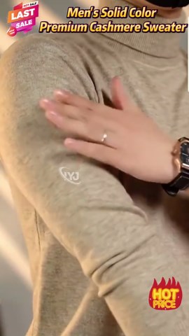 Men's Solid Color Premium Cashmere Sweater Offer