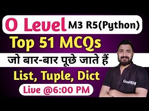 O Level M3 R5 Important Questions | Python marathon for O Level | m3 r5 o level