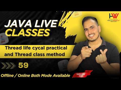 thread life cycal practical and Thread class method in java complete course ​