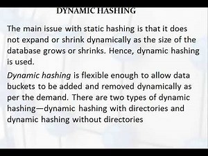 Dynamic hashing