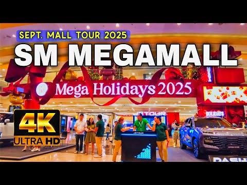 [4K UHD] SM Megamall Early Holiday Walk | Festive Mall Tour In Metro Manila, Philippines 🇵🇭