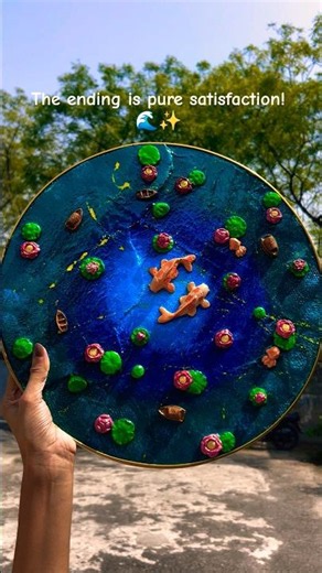 🌸 Handmade Lotus Pond with Koi Fish 🐟 | Resin Art Transformation ✨#theroshni #diy #yt #artshorts