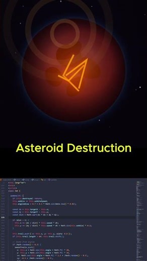 Asteroid Destruction 🔥 #coding #programming #asteroid #foryou