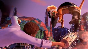 Puss in Boots and Kitty Softpaws fight Big Jack Horner's chef in the kitchen – Puss in Boots: The Last Wish