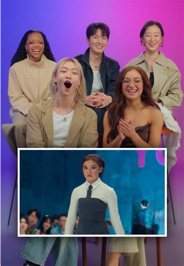 the cast of XO, Kitty reacts to THAT fashion show of Season 3 #XOKittyS3