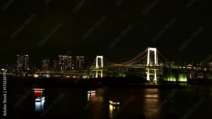 Tokyo Bay at Rainbow Bridge night view