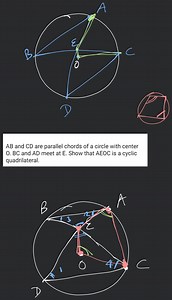 AB and CD are parallel chords of a circle with center 0.BC and ... | Filo