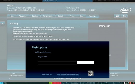 使用U盘更新NUC11的BIOS