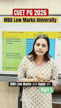CUET PG 2026 | MBA Low Marks University MBA कम Marks वाले Apply करे Low marks university #cuetpg2026