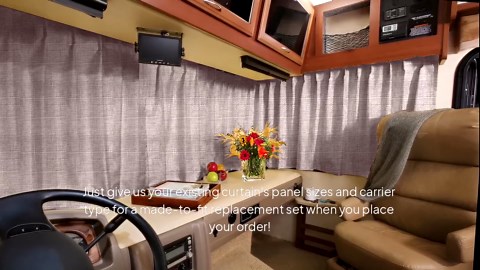 Made to Order Custom RV Windshield Curtain Set for Class A Motorhomes - Each Panel Ready to Install W/ 2 Matching Tie Backs Included (Drapery Hooks, Sewn-in Glide-Tape or Sewn-in Snap-Tape)