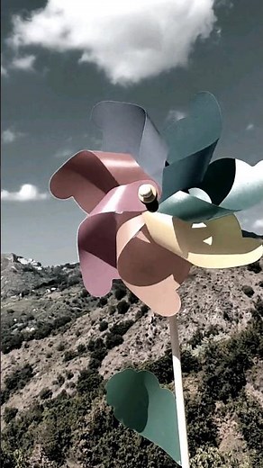 Pinwheel Spinning with the Wind's Force