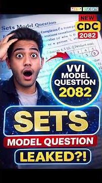 Class 9 Optional Math Model Question 2082 | New CDC Sets Model Question With Solutions | Grade 9 VVI
