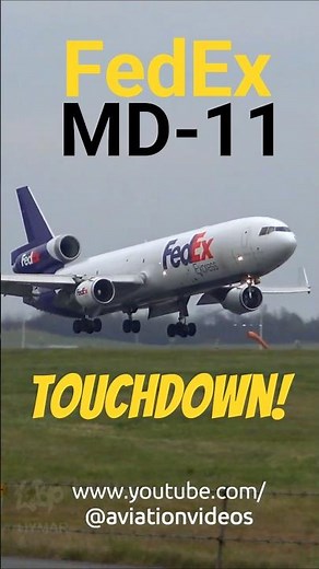 MD-11 WHEEL TOUCHDOWN! 🤯 UP CLOSE FedEX Landing Stansted #shorts