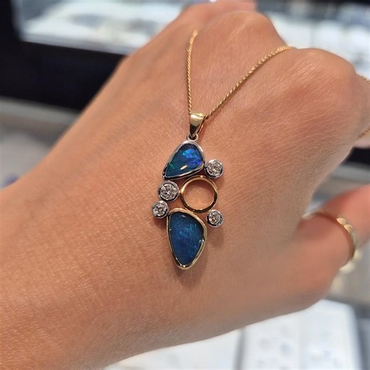 💗OCTOBER BIRTHSTONE OPAL💗 #Opal is the birthstone for October, celebrated for its stunning kaleidoscope of colors and unique properties. It symbolizes hope, creativity, and love, making it a cherished gemstone for those born in this month. Opal is also associated with emotional amplification and inspiration, and it is often given as a gift for the 14th wedding anniversary. Shop at Carriage Jewellers Armadale . 18CT White and Yellow Gold- OPAL Pendant DIAMOND TWD 2.86CT OPAL TWD 0.39CT GOLD 4.2