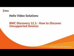 BMC Discovery: How to Discover Unsupported Devices