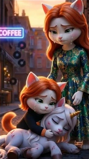 The cat Harhour and his evil father beat up the cat Mishmish's horse 😭💔