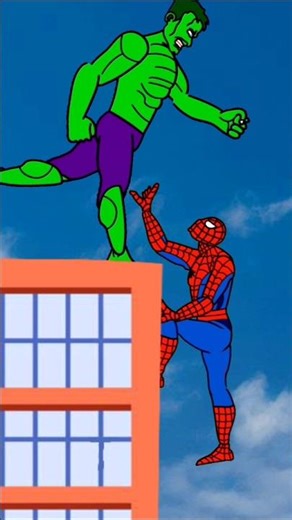 hulk spider man viral video #spiderman #hulk #marvel #cartoon #funny