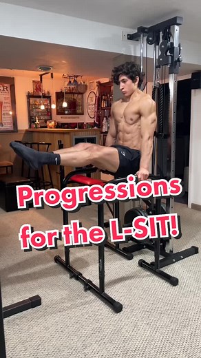 5 easy progressions to help you build up and perform your first L-sit! #fyp #4u #foryou #gym #fitness #workout #physique #abs #core #abworkout