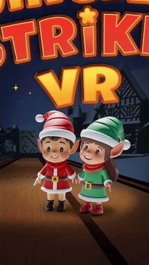 Candy Cane elf is getting way too excited in VR 😂🎳