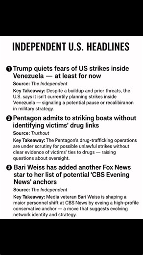 Independent U.S. headlines highlight today’s key stories in policy, defense, media, and human rights. | Headlines US