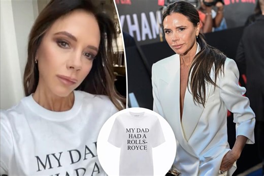 Victoria Beckham pokes fun at herself with 'My Dad Had a Rolls-Royce' tee after viral Netflix doc scene