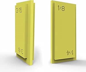 4-in-1 Trim Reveal Tool - 1/8", 3/16", 1/4", 3/8" - Precision Trim Gauges - Non-Damaging Hard Plastic Door Reveal Marking Tools for Accurate Jamb Marking - Wood Reveal Spacing Tool (yellow)