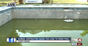 Woman says contractor's taking too long to finish pool