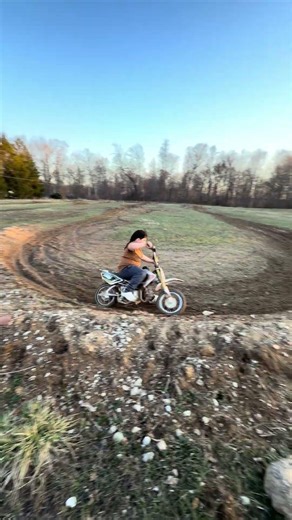Little man berm surfing on his Honda 50!!! #automobile #fullsendordontsend #motocross #dirtking