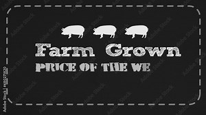 Set of pork logo. Pork cuts diagram. Cut of meat set. Poster Butcher diagram, scheme and guide - Pork. Vintage typographic hand-drawn.