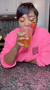The full recipe is in our e-cookbook “You’re invited to the cookout”! But that lil razzle dazzle at the end, that was a lil extra for yall! Lol lemme know how the convos go bestie 😉😉 @sincerelyjandco on the sweat shirt. #kimmyskreations #strawberrylemonade #juice | Kimmy’s Kreations