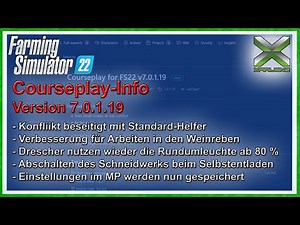 LS22 | Courseplay-Info - Version 7.0.1.19