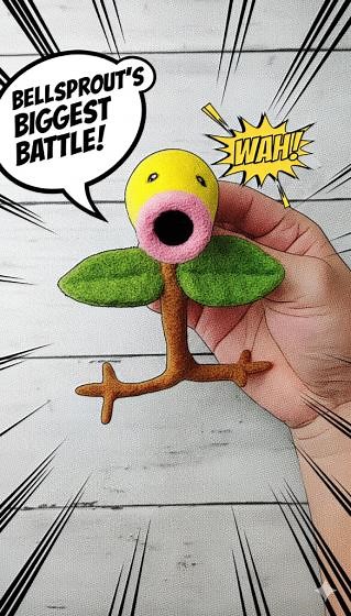 Needlefelt Art: Crafting Bellsprout from Scratch! | Pokémon DIY