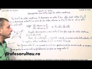 01 cls9 Vectori in plan operatii cu vectori descompunerea unui vector dupa doi vectori necoliniari