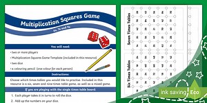 Multiplication Squares Game - 6s, 7s and 9s