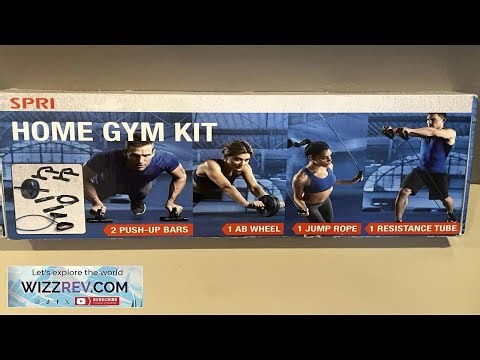 SPRI Home Gym Kit Push up Bars Ab Wheel Jump Rope Resistance Tube