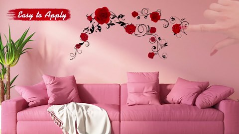 PLIGREAT Peacock Feathers Wall Stickers, Removable Vinyl Peel and Stick Wall Decals Green Tail Feathers Wall Decors for Living Room Bedroom Office Home Indoor DIY TV Background Wall Decoration