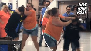 Two women at Walmart throw punches and pull hair